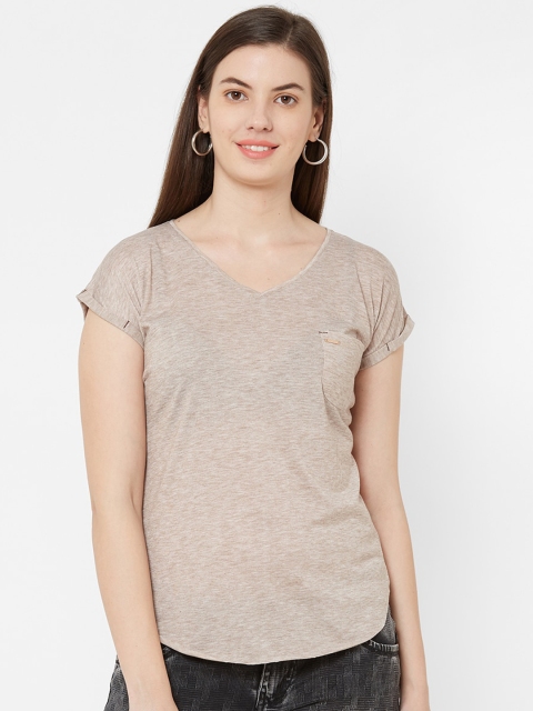 

Juliet Women Beige Solid Pure Cotton Top