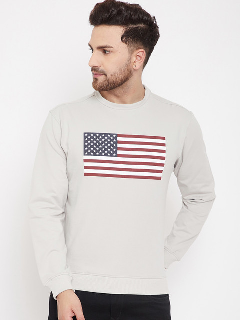 

JUMP USA Men Grey & Red Printed Sweatshirt