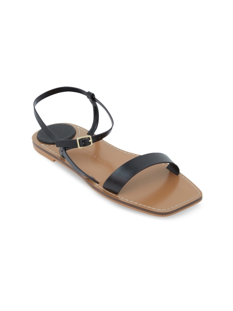 

CHARLES & KEITH Women Black Solid Open Toe Flats