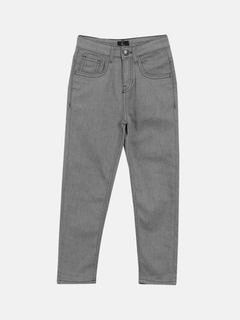 

KiddoPanti Boys Grey Regular Fit Mid-Rise Clean Look Stretchable Jeans