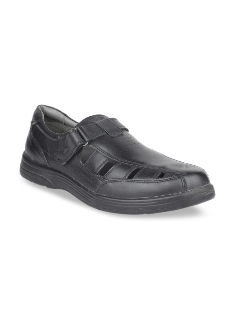 

Bata Men Black Shoe-Style Leather Sandals