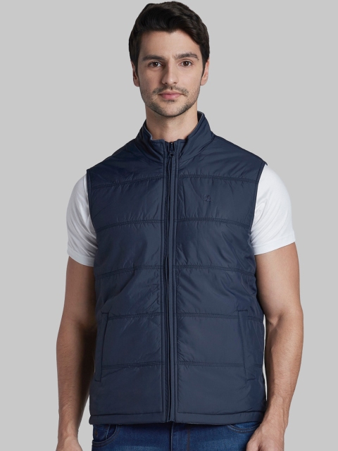 

Parx Men Blue Solid Padded Jacket