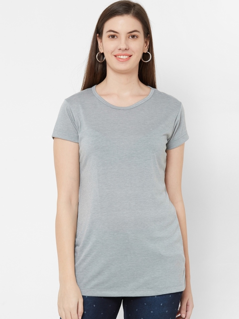 

Juliet Women Grey Solid Pure Cotton Top