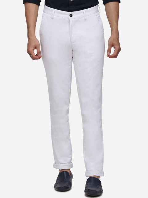 

Greenfibre Men White Slim Fit Solid Regular Trousers