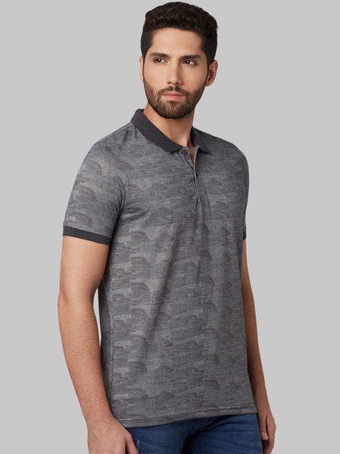 

Park Avenue Men Grey Self Design Hood T-shirt