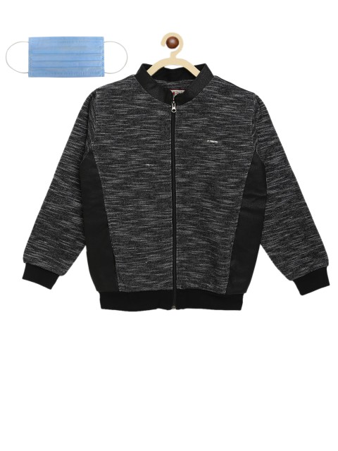 

Lil Tomatoes Boys Black Solid Lightweight Bomber