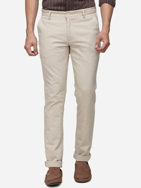 

Greenfibre Men Taupe Slim Fit Solid Formal Trousers