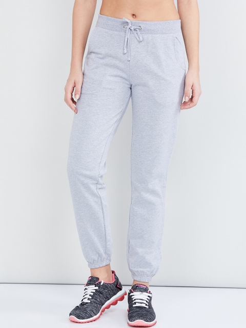 

max Women Grey Melange Solid Slim-Fit Joggers