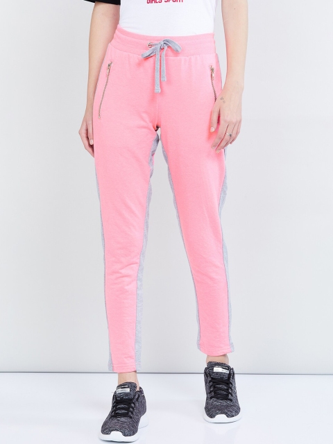 

max Women Pink Solid Slim-Fit Track Pants
