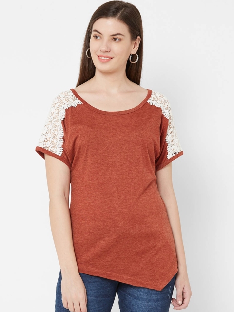 

Juliet Women Orange Solid Pure Cotton Top