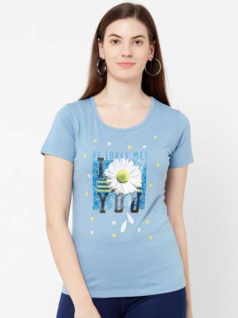 

Juliet Women Blue Printed Top