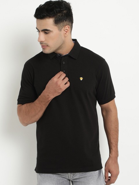 

COBB Men Black Solid Polo Collar T-shirt