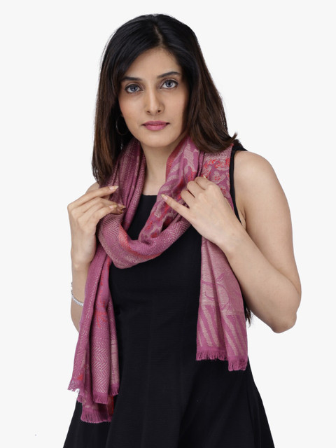 

Scarves & Glitters Women Magenta Self Design Scarf