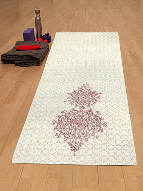 

Rajasthan Decor Off White Block Print Cotton Yoga Mat