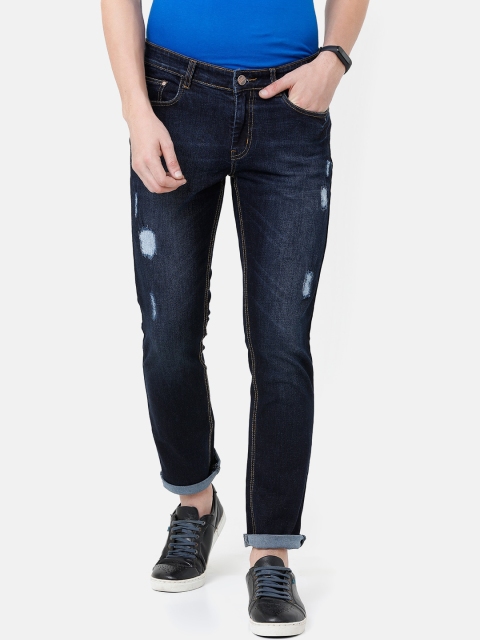 

CINOCCI Men Blue Slim Fit Mid-Rise Mildly Distressed Jeans