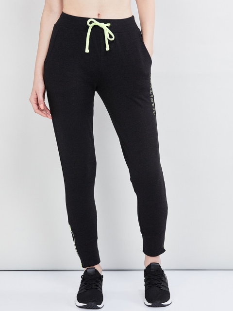 

max Women Charcoal Grey Solid Slim-Fit Joggers