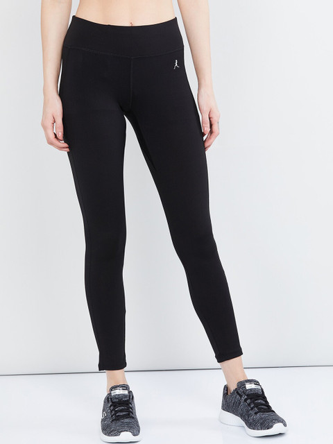 

max Women Black Solid Slim Fit Tights
