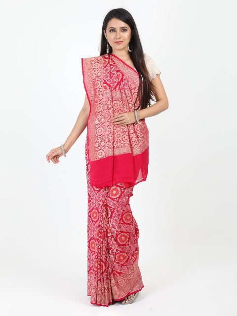 

SABOO COLLECTIONS Magenta Pure Silk Woven Design Banarasi Saree