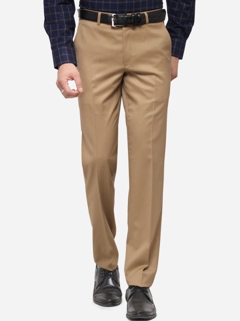 

METAL Men Khaki Slim Fit Solid Formal Trousers