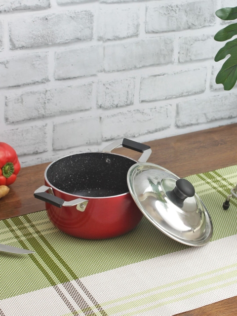

BERGNER Red & Silver-Toned Mini-Series Sauce Pan With Lid