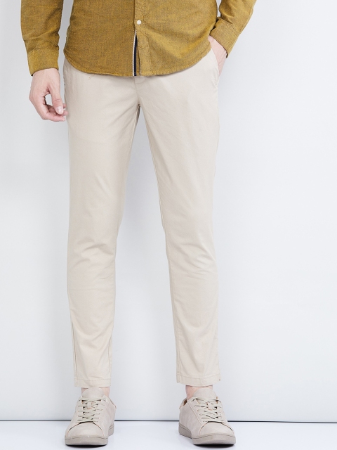 

max Men Beige Regular Fit Solid Chinos