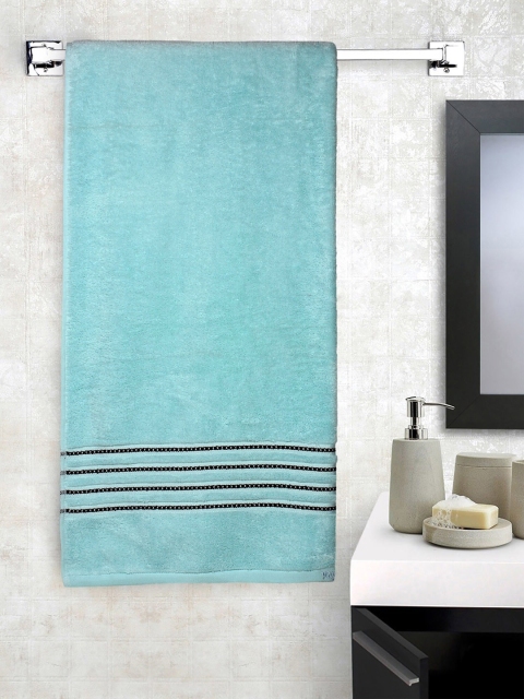 

Raymond Home Unisex Turquoise Blue & Black Solid 380 GSM Bath Towel