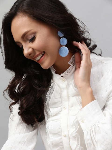

STREET 9 Blue Circular Drop Earrings