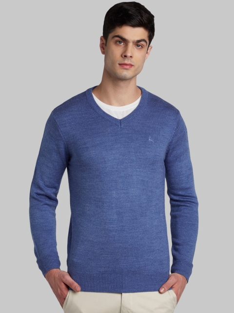 

Parx Men Blue Solid Pullover Sweater