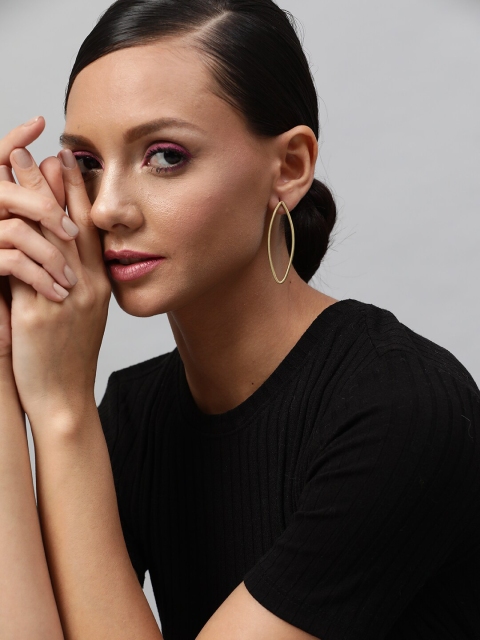 

STREET 9 Gold Plated Contemporary Drop Earrings