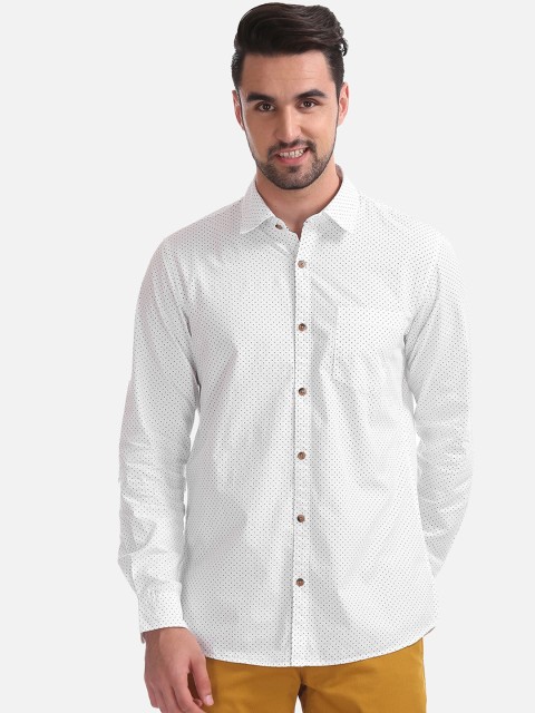 

Ruggers Men White Regular Fit Printed Casual Shirt
