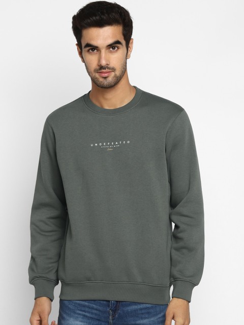 

Octave Men Olive Green Solid Sweatshirt