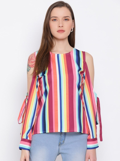 

ALL WAYS YOU Women Pink Striped Top