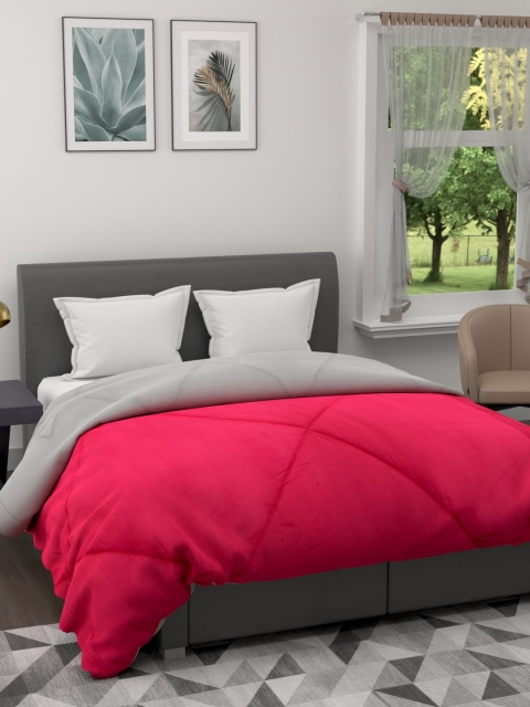 

URBAN SPACE Pink & Grey Solid Mild Winter 233 GSM Double Bed Comforter