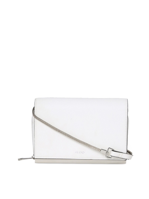 

ALDO White Solid Box Clutch
