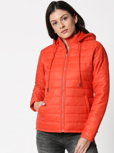 

Bewakoof Women Orange Solid Water Resistant Puffer Jacket