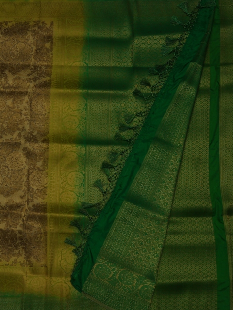 

Pothys Gold-Toned & Green Art Silk Woven Design Saree