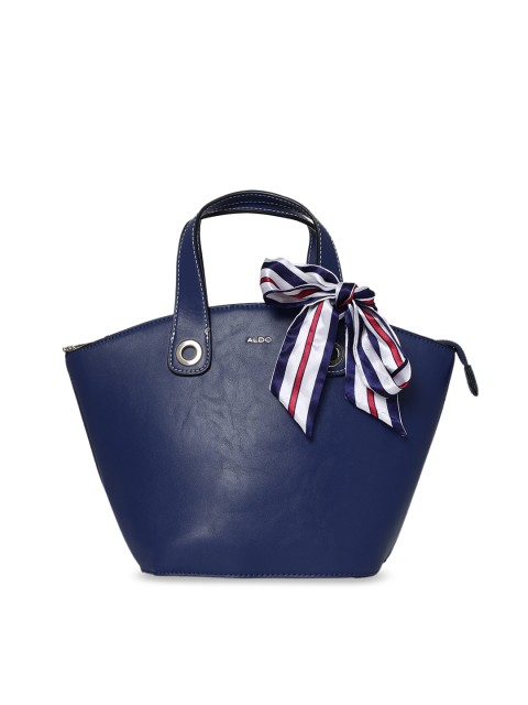 

ALDO Navy Blue Solid Handheld Bag