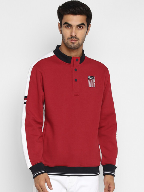 

Octave Men Red Solid Sweatshirt