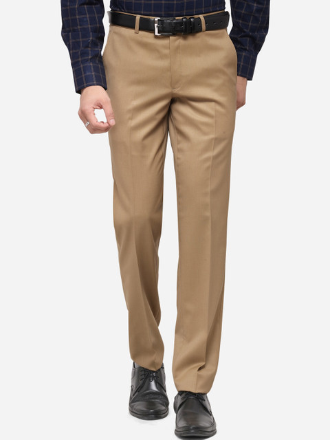 

METAL Men Khaki Slim Fit Solid Formal Trousers