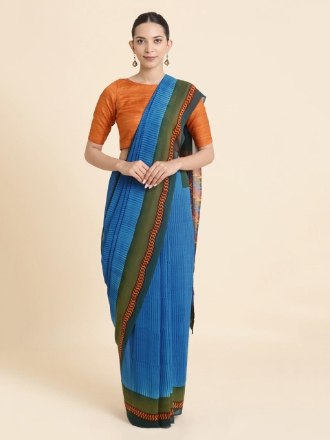 

Taneira Blue Printed Pure Georgette Saree