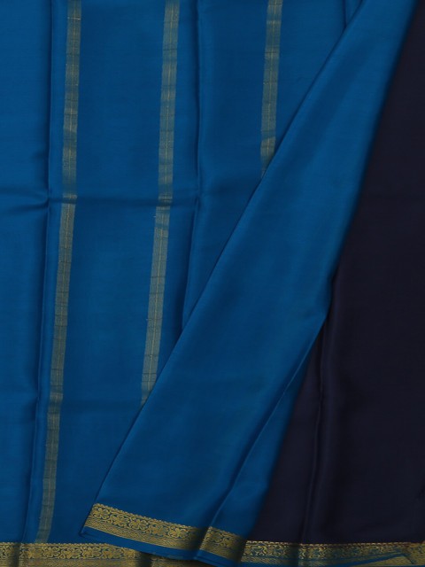 

Pothys Blue Pure Silk Solid Mysore Silk Saree