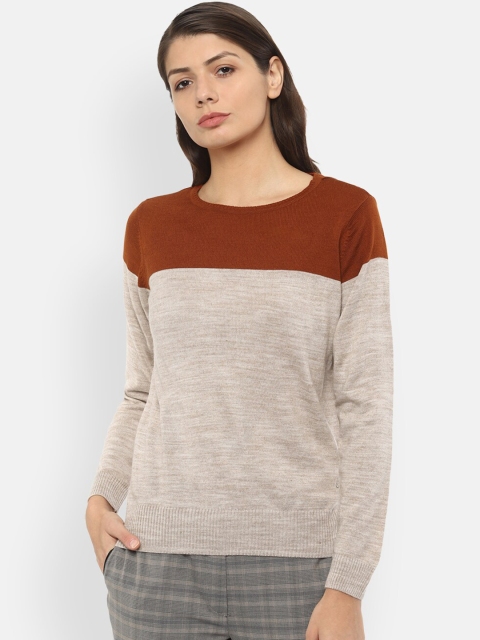 

Van Heusen Woman Beige Colourblocked Top