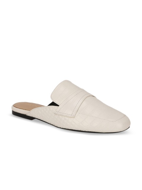 

ALDO Women White Leather Mules