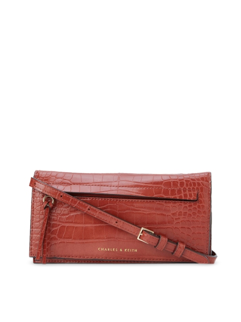 

CHARLES & KEITH Women Brown Textured Envelope Wallet