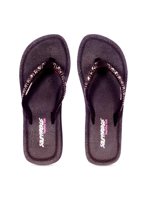 

Solethreads Women Black Embellished Thong Flip-Flops