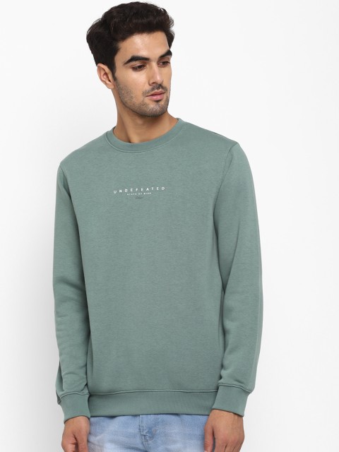 

Octave Men Olive Green Solid Sweatshirt