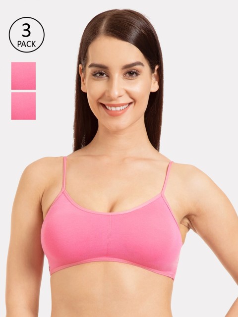 

Tweens Pack Of 3 Pink Solid Non-Wired Lightly Padded Everyday Bras TW-9280-3PC-BPK