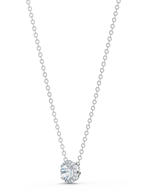 

SWAROVSKI White & Rhodium-Plated Angelic Round Pendant