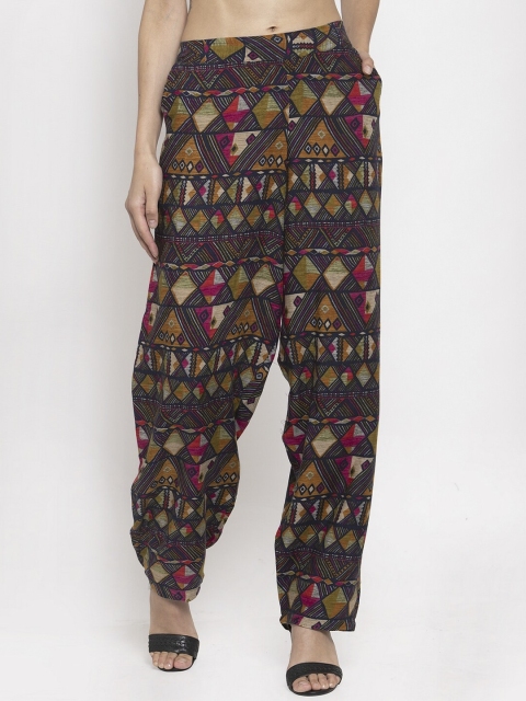 

TAG 7 Women Multicoloured Smart Regular Fit Printed Regular Trousers, Multi