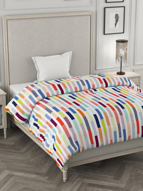 

Portico New York Multicoloured Striped Heavy Winter 120 GSM Single Bed Comforter, Multi